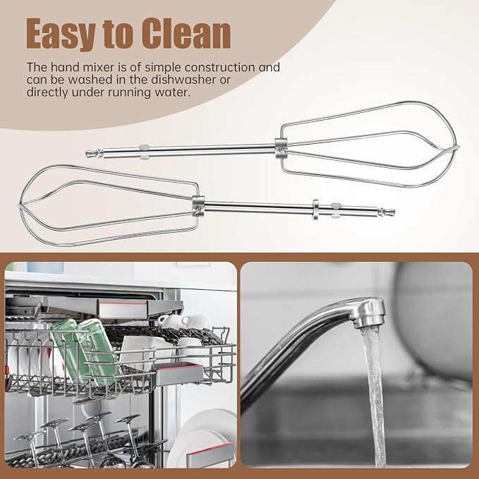 Replacement Beaters for Cuisinart Hand Mixer CHM-3 CHM-5 CHM-7 HM-50 HM-70 HM-90 HTM-9LT, Hand Blender Replacement Parts CHM-BTR Whisk Attachments