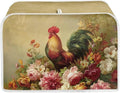 Rooster Peony Printed Toaster Cover Farm Hourse Bread Maker Cover Dustproof Oven Covers Kitchen Small Appliance Covers 2 Slice Toaster Oven Protector, S, Green