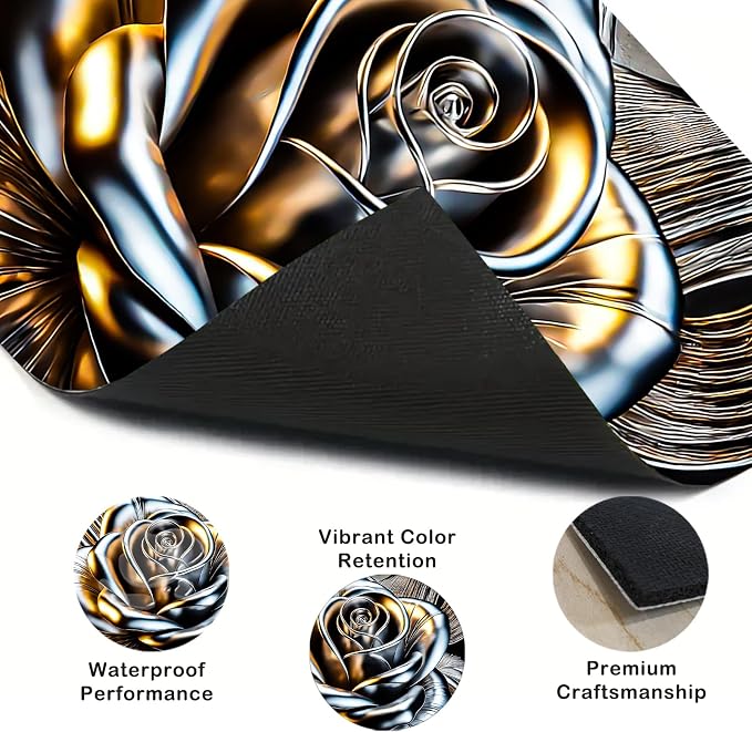 Nuxovilar Stove Top Cover Cooktop Mat 28.3x20.4in Polyester Diatom | Electric Guard Range Countertop Pad Burner Protection Sheet Kitchen Decor Cooking Area Home Styling (Metallic Rose)