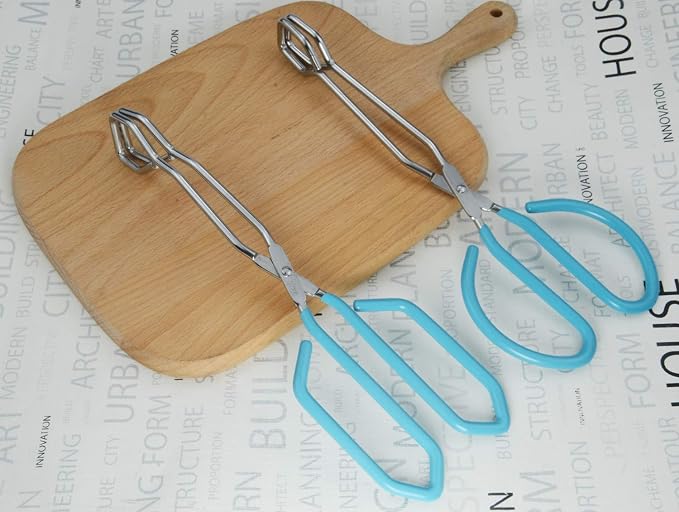 HINMAY Scissor Style Tongs 10 Inches and 11 Inches Set, Set of 2 | Stainless Steel Grilling Tongs Hotdog Tongs