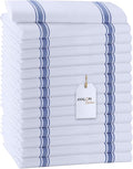 Dish Towels 15 Pack Blue Stripe 100% Cotton Kitchen Towel 15x25 Inch Tea Towels, Dish Cloths for Washing Dishes, Kitchen Rags for Drying Dishes