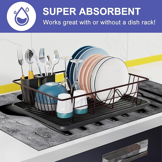 HOMETITUTE Modern Black Kitchen Tools Stove Top Cover 28x20 Heat Mat