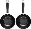 GoodCook Everyday Nonstick Wok, 8-Inch, Black, Carbon Steel Small Wok, High Wall Construction, Flat Base, Ergonomic Flame Guard Handle, Non-Stick Wok Pan for Stir Fry and Sautéing (Pack of 2)