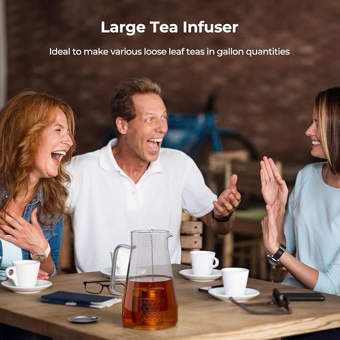 Stainless Steel Large Tea Infuser for Loose Leaf Tea & Spice Ball | Tea Strainer Extra Fine Mesh Large Tea Ball 2” x 2.8” Loose Leaf Tea Steeper for Teapot Pitcher Cup Mug Bottle Kettle