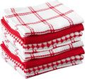 T-Fal Premium Waffle Dish Cloths: Highly Absorbent, Super Soft Long Lasting - 100% Cotton, 12"x13" Towel for Cleaning & Drying, (8-Pack), Red
