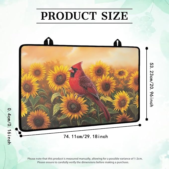 Sunflower Cardinal Stove Top Cover for Electric Stove(30 x21 Inches), Insulation Counter Tops Cover, Heat Resistant Glass Cooktop Protector, Folding Dish Drying Mats for Kitchen Easy to Clean