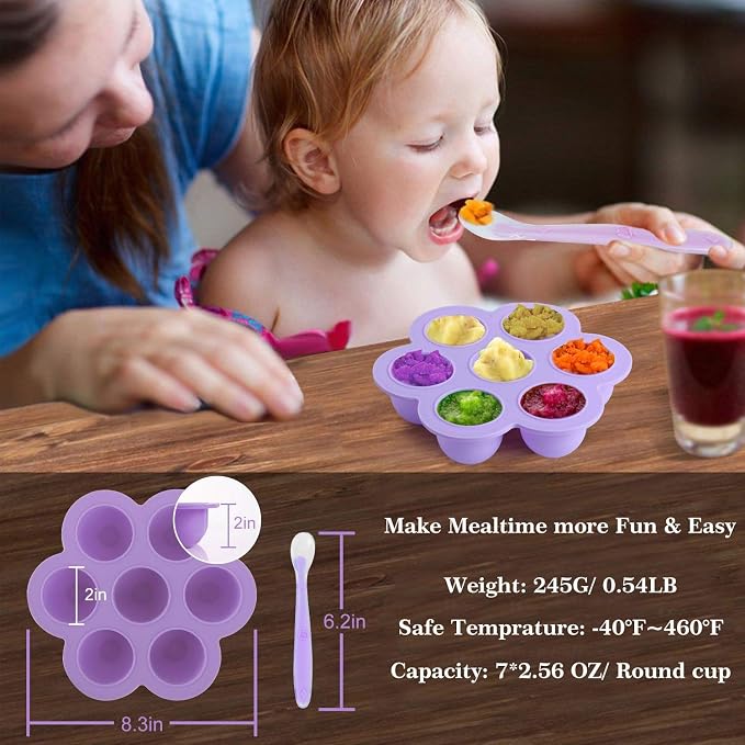 7PCS Silicone Egg Bites Mold Set with Steamer Rack for 6qt 8qt Instant Pot | Includes 2 Spoons and 2 Spatulas for Meal Prep, Breakfast Recipes, Steaming, Baking, and Convenient Homemade Egg Snacks