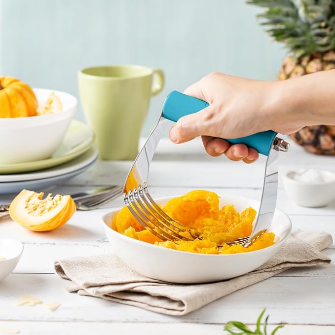 Spring Chef Large Dough Blender For Baking - Durable Pastry Blender - Teal | Heavy Duty Dough Mixer Hand Tool w/ Stainless Steel Blades, Professional Pastry Cutter Tool for Easy Mixing, Dishwasher Safe