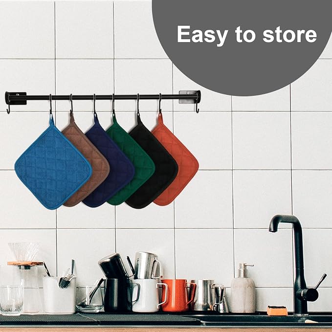 Joyhalo 6 Pack Pot Holders for Kitchen Clearance | Cotton Oven Holder with Great Heat Resistance, Potholders Sets for Kitchen, Countertops, Hot Pots and Pans, Spice