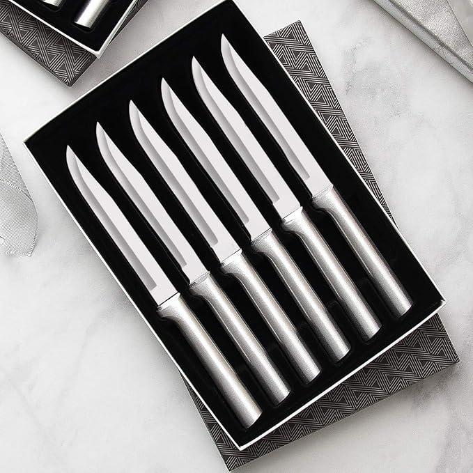 RADA Cutlery Six Utility/Steak Knives Gift Set (S06), Silver | 6-Piece Knife Set , Stainless Steel Blade, Cast Aluminum Handle