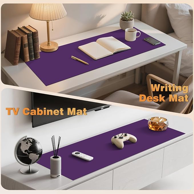 49.2" x 15.7" Large Silicone Mat for Kitchen Counter Protector, Cuttable | Silicon Countertop Protector Mat Heat Resistant Mats for Countertop, Cut to Fit Placemat Ship Roll by Foepoge, Purple