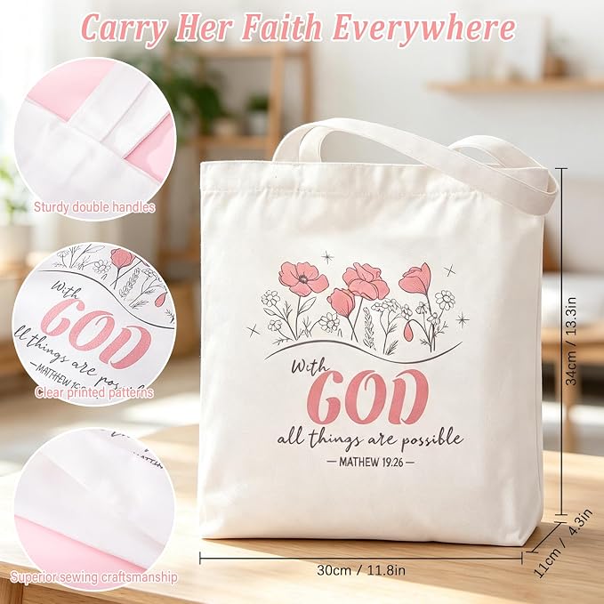 Christian Gifts For Women, 9Pcs Inspirational Religious Birthday Gift Set | Unique Catholic Gift Bible Faith Based Accessories, Ceramic Coffee Cup, Tote Bag, Bible Verse Jar, Can Candle, Baptism Gifts