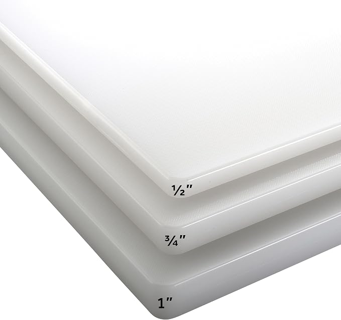 Winco CBH-1520 Cutting Board, 15-Inch by 20-Inch by 3/4-Inch, White,Medium | Dishwasher safe, Stain resistant, Minimizes dulling, Great for Charcuterie, Cheese, Appetizers and Buffet Displays