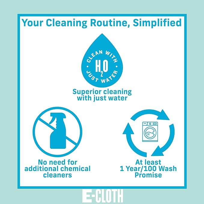 E-Cloth Stainless Steel Cleaning Cloth, Microfiber Stainless Steel Cleaner for a Spotless Shine Home Appliances, Oven, Stove and Refrigerators, Washable and Reusable, 100 Wash Promise