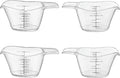4 Pack Mini Measuring Cups, Clear Plastic 2oz/60ml Small Liquid Measuring Cup with Markings, Shot Glass Measure Pitcher for Espresso, Baking, and Resin