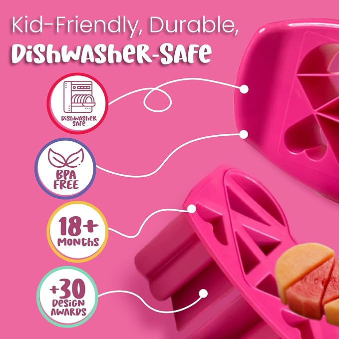 Sandwich Cutter for Kids Lunch, Crustless Bento 2-Pc Set, 1 Pack | Pink Hearts food cutter for toddlers, bite-size uncrustable shapes, bento lunch accessory, BPA-free, dishwasher safe