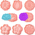 8 Pack Flower Cookie Cutters, 3D Cookie Cutter with Plunger Stamp | 8 Styles Spring Flowers Cookie Cutters with Cookie Stamps for Home Kitchen
