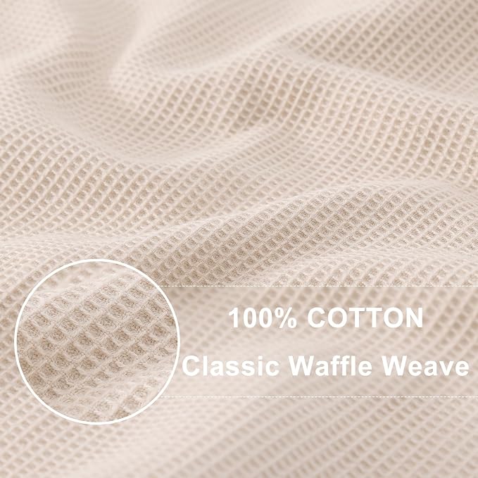 Homaxy 100% Cotton Waffle Weave Dish Cloths, 6 Pack | Soft and Absorbent Dish Towels, 12 x 12 Inches Quick Dry Dish Rags, Beige/Dark Grey/Brown