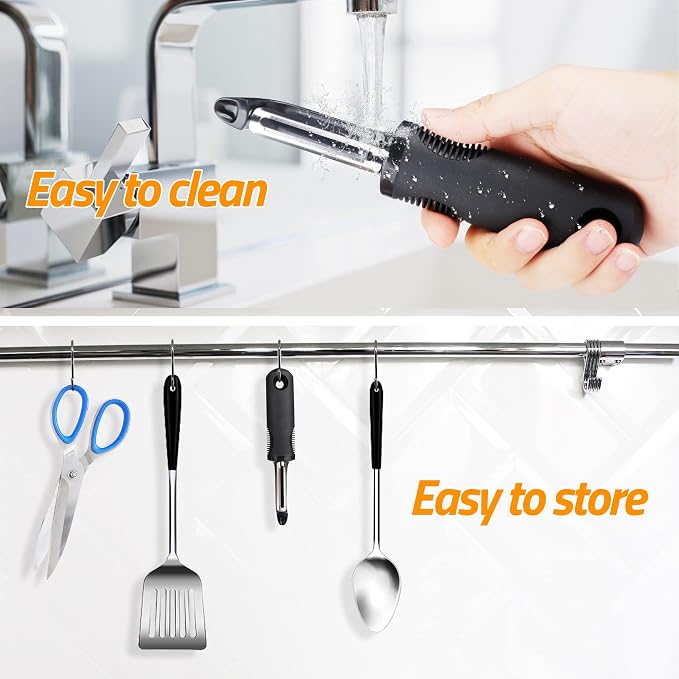 -BINGBING- Vegetable Peeler, Stainless Steel Potato Peeler with Sharp Blade | Kitchen Gadget, Handheld Fruit Peeler, for Carrot, Apple, Cucumber, Daily Cooking Tool