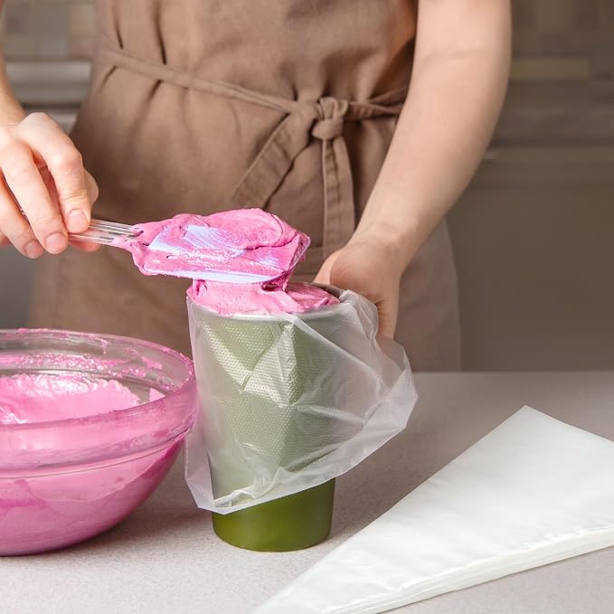 LotFancy 24 Inch Extra Large Piping Bags Disposable, 100pcs Icing Bags | Thickened, Non-Slip & Anti-Burst, Food Grade Cake Decorating Bags for Dessert, Pastry, Cookies, Cupcake Decorating