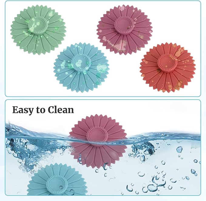 4 Pcs Sunflower Silicone Stretch Lids Multicolored for Mugs, Cups, Bowls, Glass Containers, Silicone Cup Covers Food Grade Dust-proof Alright Seal for Coffee and Tea
