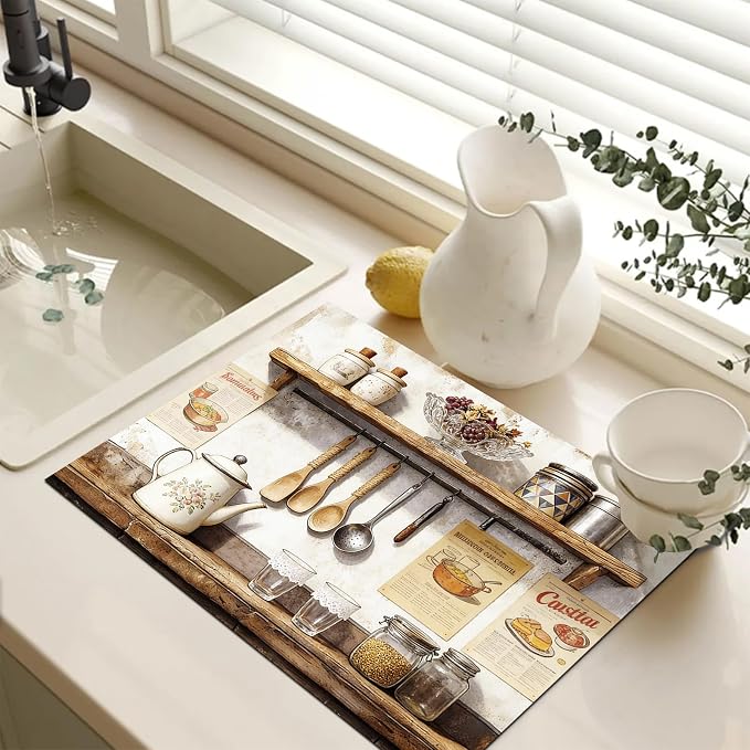 HOMETITUTE Spring Stove Top Cover 28x20 Kitchen Shelf Oil Painting Heat Resistant