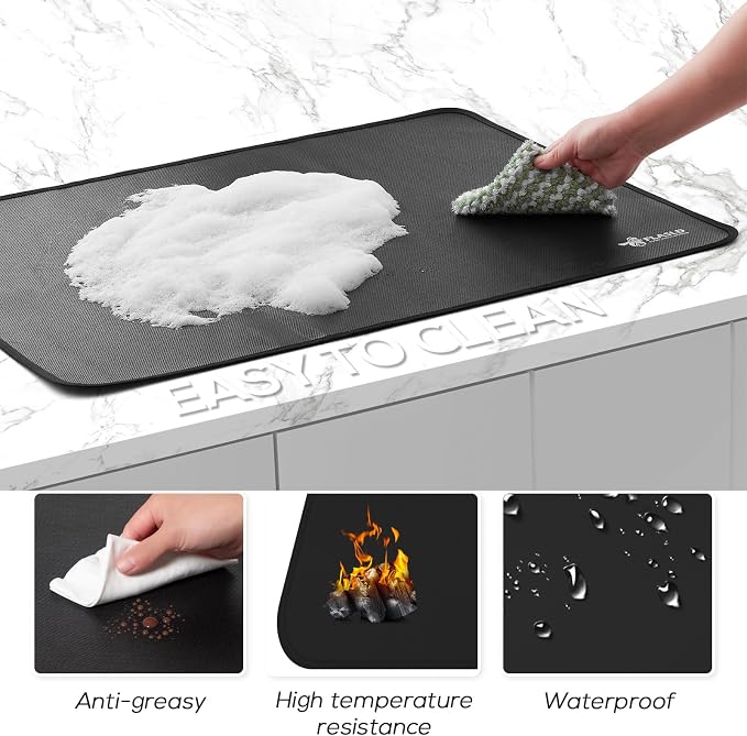 FLASLD Stove Top Covers - Glass Top & Ceramic Cooktop Protectors, Full Covers for Electric Stovetop, Black-2132 inch