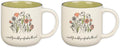 Christian Art Gifts Large Ceramic Coffee & Tea Mug for Women & Friends: Sweet Friendship - Proverbs 27:9 Scripture, Cute Microwave/Dishwasher Safe Floral Cup, Sage Green/White, 15 oz. (Pack of 2)