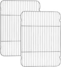 Baking Cooling Rack Set of 2, E-far 16.5"x11.5" Stainless Steel Metal Roasting Cooking Racks, Fits in Half Sheet Cookie Pans, Non Toxic & Rust Free, Oven Proof & Dishwasher Safe