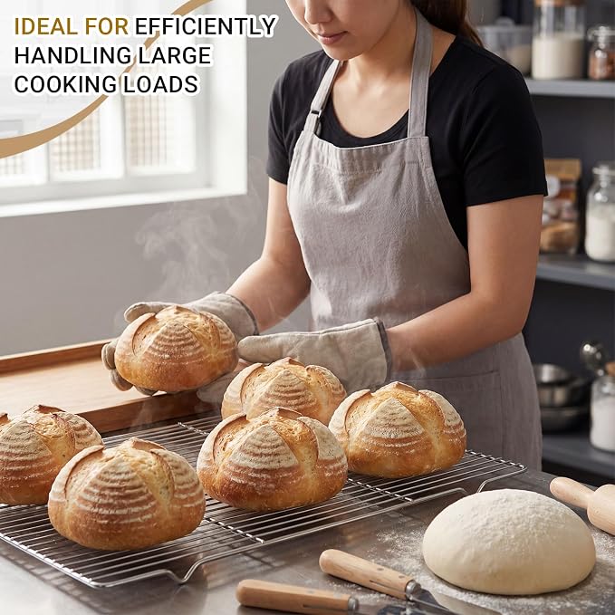 Lounsweer Cooling Racks, 24L x 16W x 1H Stainless Steel Wire Rack for Baking Sheet, Large Cookie Cooling Rack, Oven Safe Cooking Racks for Sheet Pan, Dishwasher Safe, Full Size