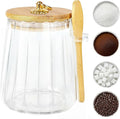 holoith Sugar Jar with Lid and Spoon,24oz Large Glass Spice Jars | Coffee Bar Decor Accessories Food Storage Containers Home Essentials