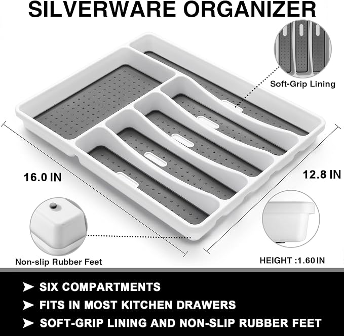 49-Piece Black Silverware Set with Organizer, Food-Grade Stainless Steel Black Flatware for 8, Cutlery Utensil Sets with Steak Knives, Rust-proof, Mirror Polished, Dishwasher Safe, Tree Pattern