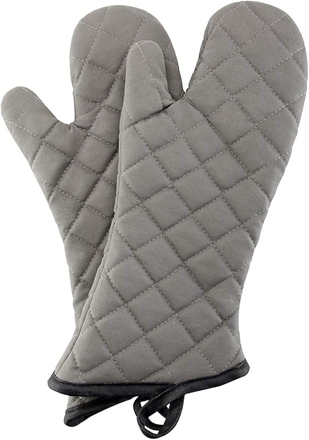 ARCLIBER 16" Quilted Terry Oven Mitts 1 Pair Heat Resistant Kitchen | Quilted Lining, 1 Pair, Heat Resistant, Classic, Cotton Blend, Cooking, Baking, Grilling, Non-Slip Grip