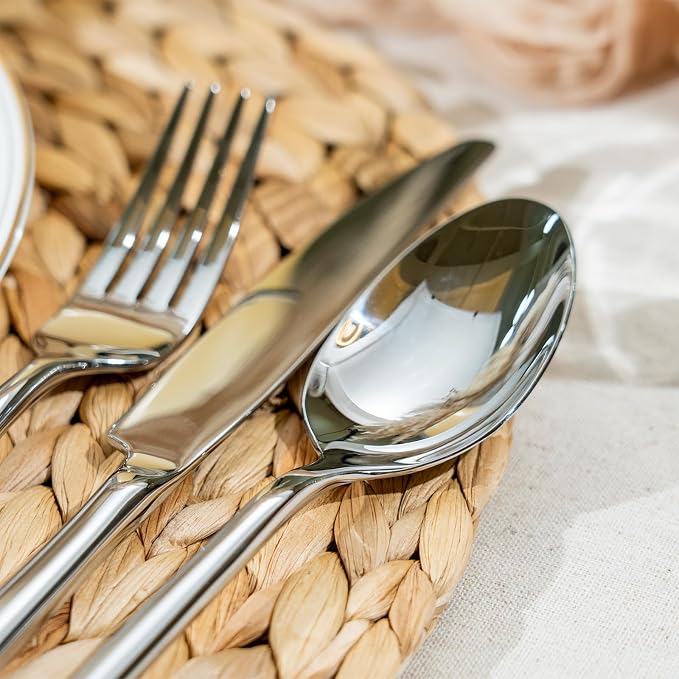 Alata Potter 20-Piece Forged Silverware Set Stainless Steel Flatware Set Cutlery Set,Service for 4,Mirror Finish,Dishwasher Safe