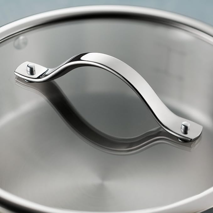 Tramontina Tempo Tri-Ply Base Stainless Steel 3.5-Qt Saute Pan with Lid | Induction-Ready Cooking Pan, Oven-Safe, Dishwasher-Safe