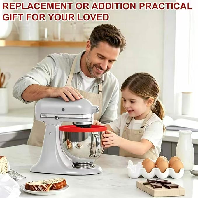 Silicone Bowl Liners Compatible with KitchenAid 4.5 & 5 Qt Tilt-Head Stand Mixer, 2 Pack Bowl Inserts with Lids, Food-Grade BPA-Free Nonstick Reusable Mixer Bowl Liners