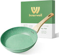 Innerwell Nonstick 9.5 Inch Skillet, Aluminum, Non-Toxic, PTFE & PFOA Free, Suitable for All Stovetops, Easy to Clean, Multipurpose | Even Heating All Stove Compatible, PFOA PFOS Free, Granite Stone Cookware Skillet, Healthy and Non Toxic, Green