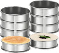 8-Pieces English Muffin Rings 4 Inch Crumpet Rings Stainless Steel Double Rolled Nonstick Metal Round Tart Ring Molds for Cookie Cooking Baking
