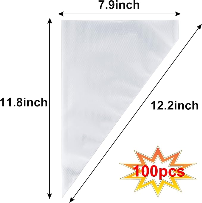 Piping Bags, Pastry Bags 100PCS 12 Inch, Disposable Icing Piping Bags | Tipless Icing Piping Bag For Cookie/Cake Decorating Supplies, Anti Burst And Non-Slip Thicken Cake Decorating Bags