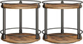 Spice Rack, Set of 2 Lazy Susan Organizer, 2-Tier Turntable Organizer, Rotating Spice Rack Organizer For Cabinet, Compact and Versatile, for Kitchen Countertop, Rustic Brown SR22L2BR