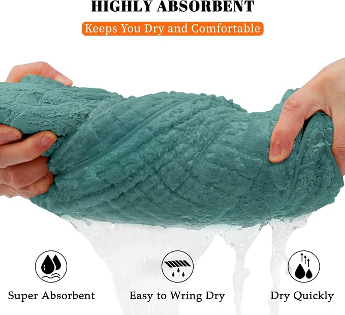 4 Pack Bath Towels Set 35 x 70in Extra Large, Ultra Soft Microfiber | Luxury Thick High Absorbent and Quick Dry Bath Sheet for Bathroom, Beach, Yoga, Sport,SPA, Fitness, Teal Green