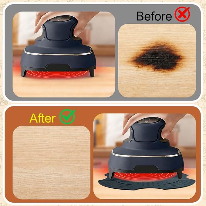 YuCool Air Fryer Trivets Silicone for Ninja Crispi, Hot Pads for Ninja Crispi Glass Air Fryer Accessories, Heat-Resistant, Non-Slip, Protection for Countertop, Blue