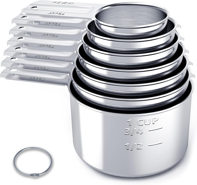 TILUCK Stainless Steel Measuring Cups Set,Kitchen Gadgets for Cooking & Baking,Set of 7