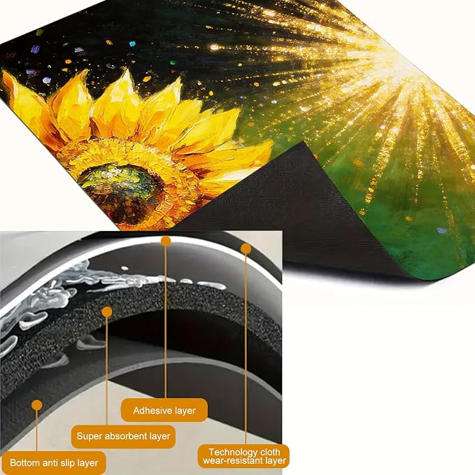 HOMETITUTE Spring Stove Top Cover 28x20 Sunflower Inspirational Art Heat Resistant