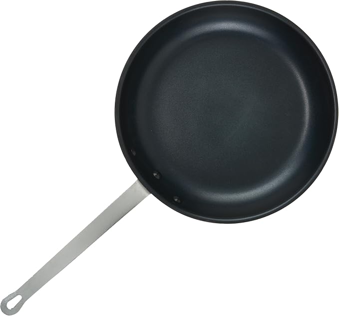 Winco Majestic 14.38" Non-Stick Frying Pan, 14 Inch, Black,Silver | Reinforced riveted handle, Great for Sauteing, Searing, Frying and Restaurant Kitchens