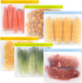 SPLF 6 Pack Reusable Gallon Freezer Bags Dishwasher Safe, Multicolor | BPA Free 1 gallon Leakproof Silicone and Plastic Free Food Storage Bags for Meal Prep, Fruits, Sandwich, Snack, Travel Items