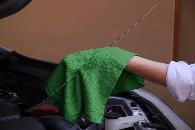 Avalon Towels Bar Towels (Pack of 120) Size 14x17 Inches – 100% Cotton, Absorbent and Reusable Cleaning Rags, Multipurpose Cleaning Towels, Terry Cloth Rags, Durable Shop Rags (Green)