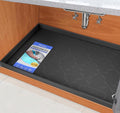 Waterproof Under Sink Mat 19" x 19" Silicone Mat Cabinet Protector | Heavy Duty Kitchen Cabinet Liner, Easy Press Drain, Home Essentials for Pet Feeding, Boots, Bathroom, Organizers & Storage