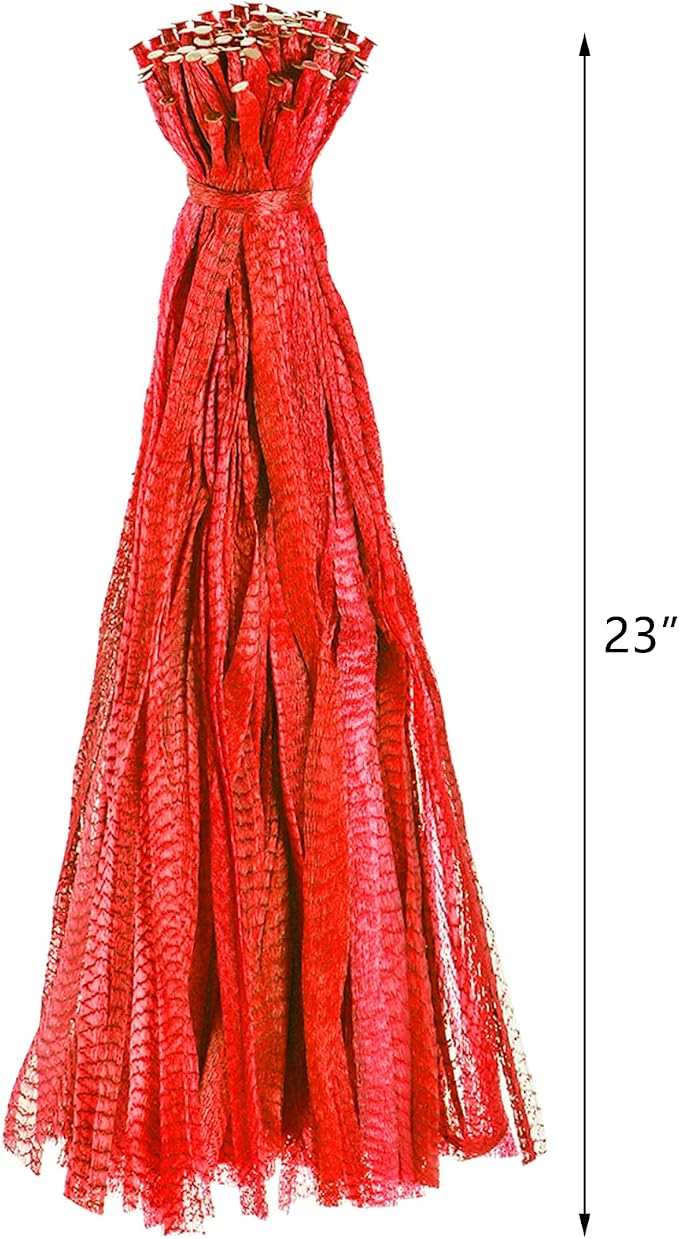 Frcctre 300 Pack Plastic Mesh Bags, Reusable 23 Inch Nylon Produce Grocery Toy Fruit Vegetable Onion Storage Mesh Bags, Seafood Shellfish Crab Boil Cooking Bag Packaging Supplies Net