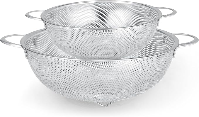 Gulex Stainless Steel Colander and Strainer Set,Strainer for Kitchen Food